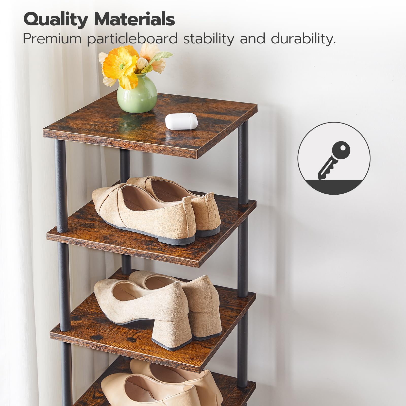 hoobro-shoe-racks-8-tier-meuble-chaussures-marron-2 image 6