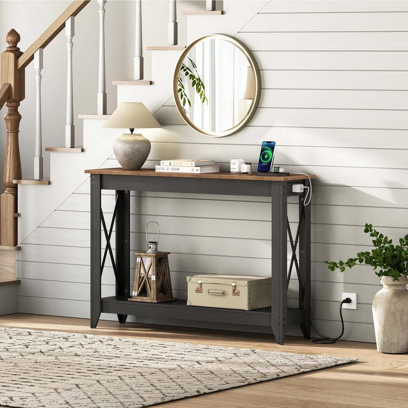 hoobro-console-table-d-entr-e-prises-usb-marron image 6