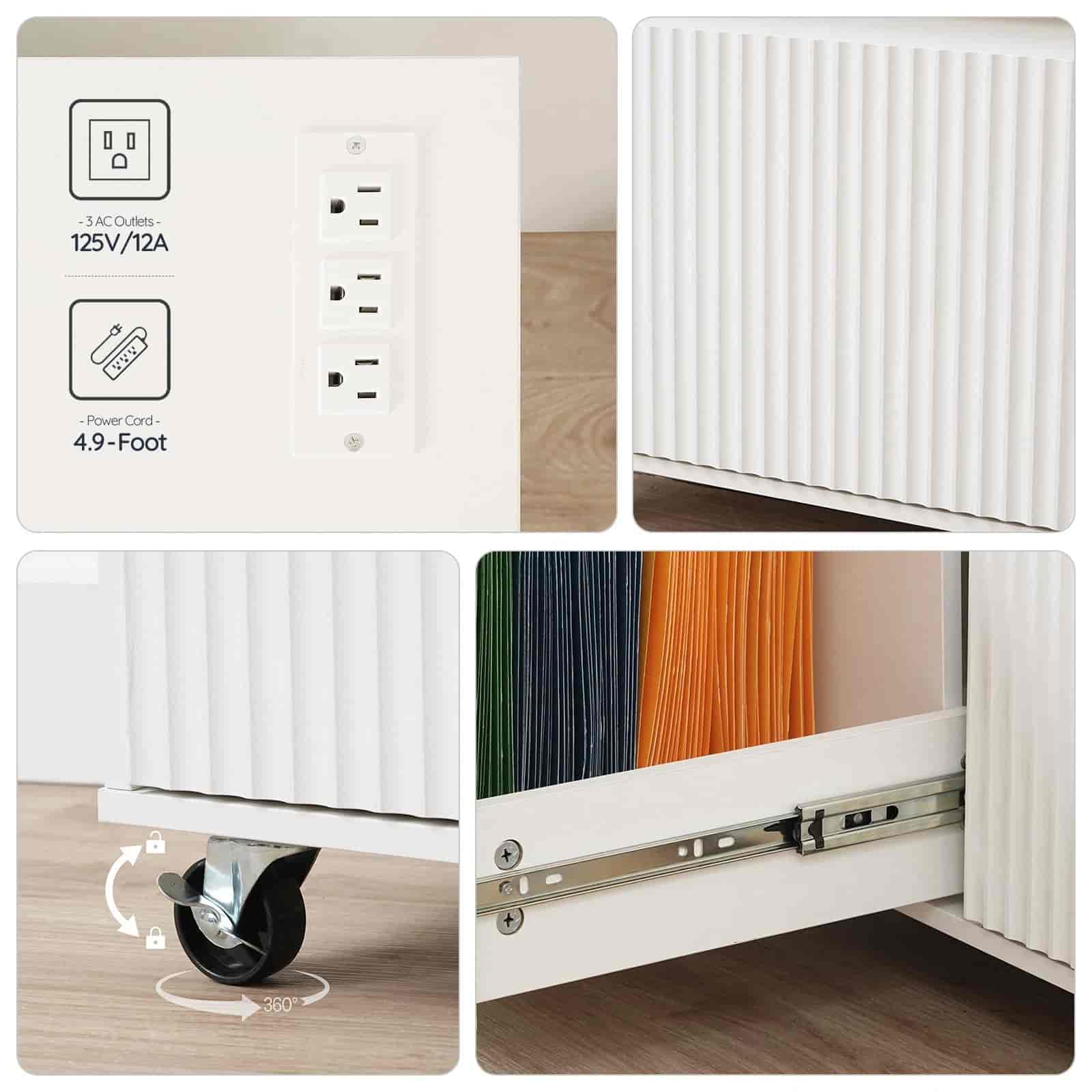 hoobro-caisson-bureau-blanc-imprimante-100cm-prise image 8