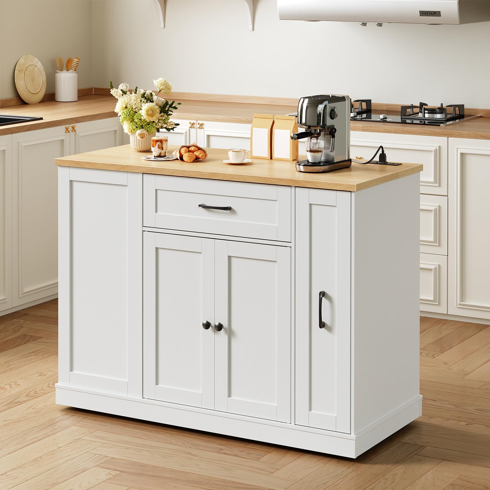 hoobro-kitchen-furniture-lot-cuisine-blanc-roulettes image 4