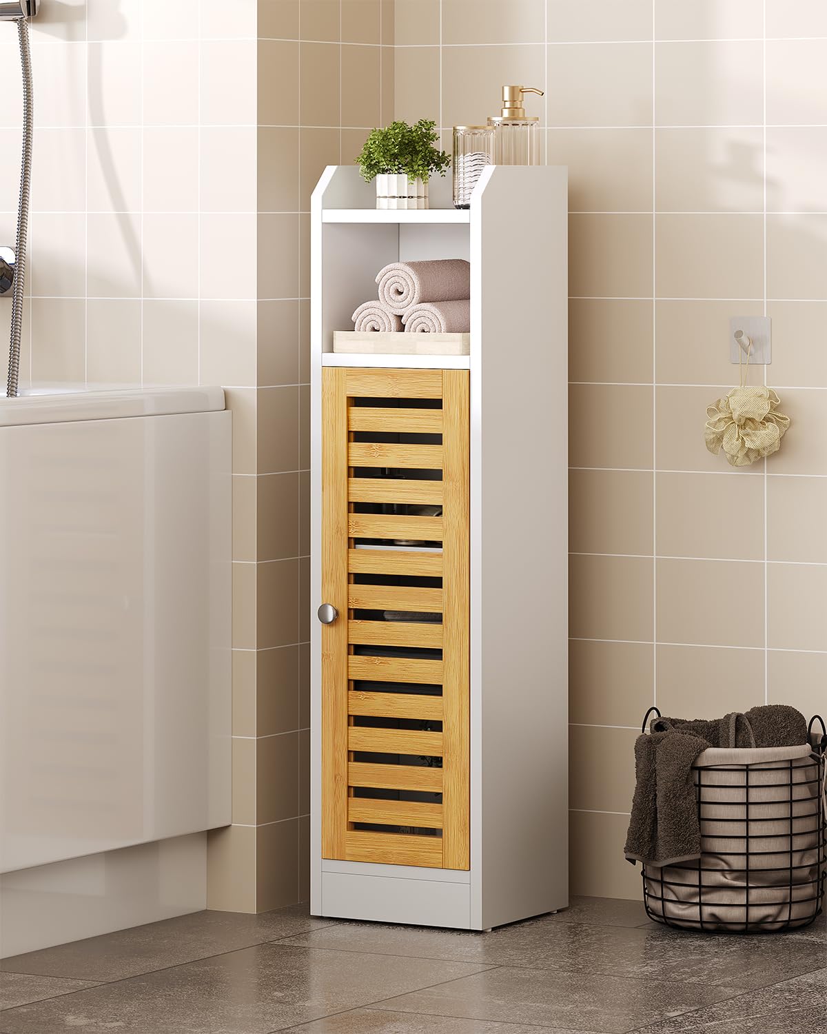 forabamb-armoires-hautes-colonne-20x20x80-cm-blanc-bambou image 2