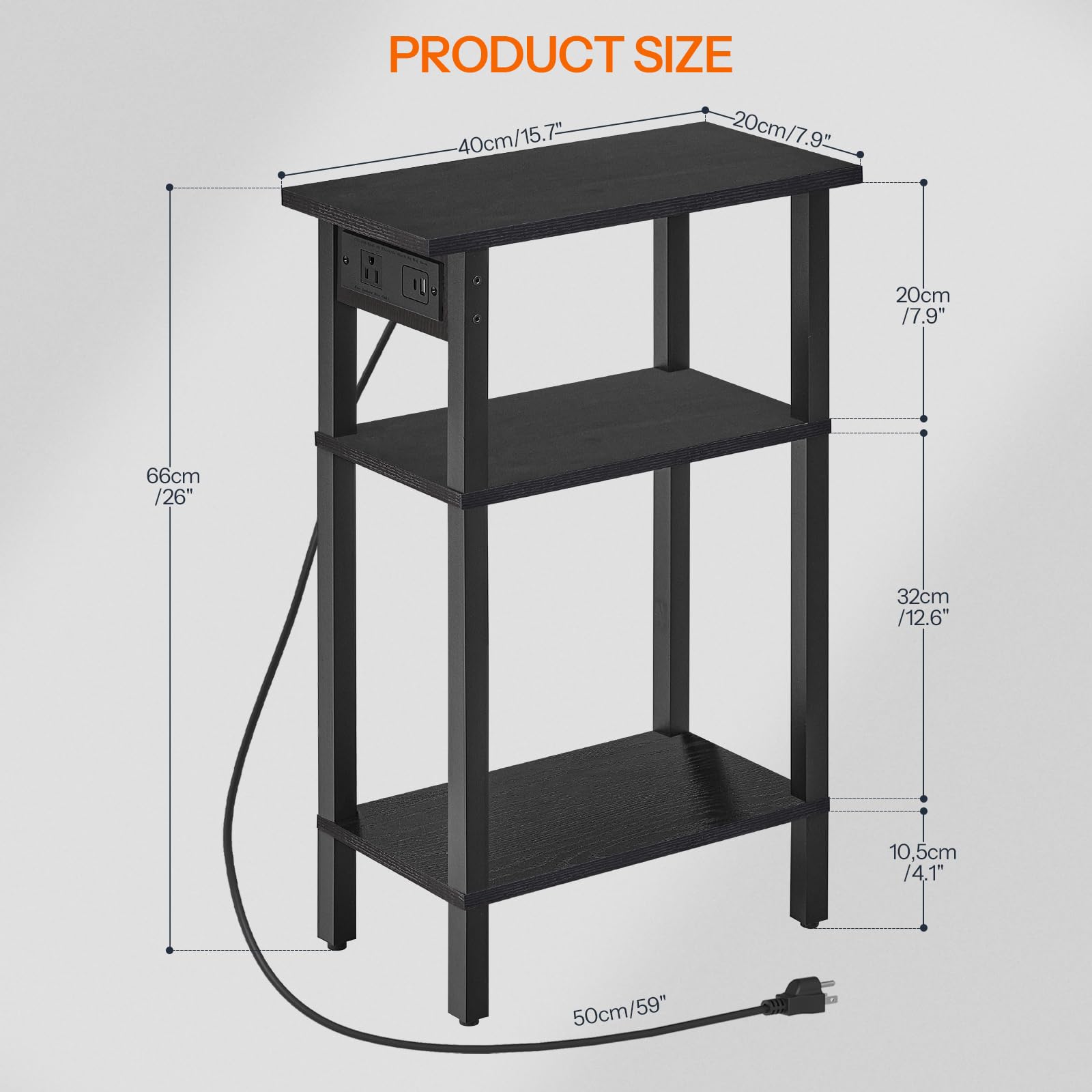 hoobro-bb340ubz01-table-d-appoint-prise-usb-noire image 3
