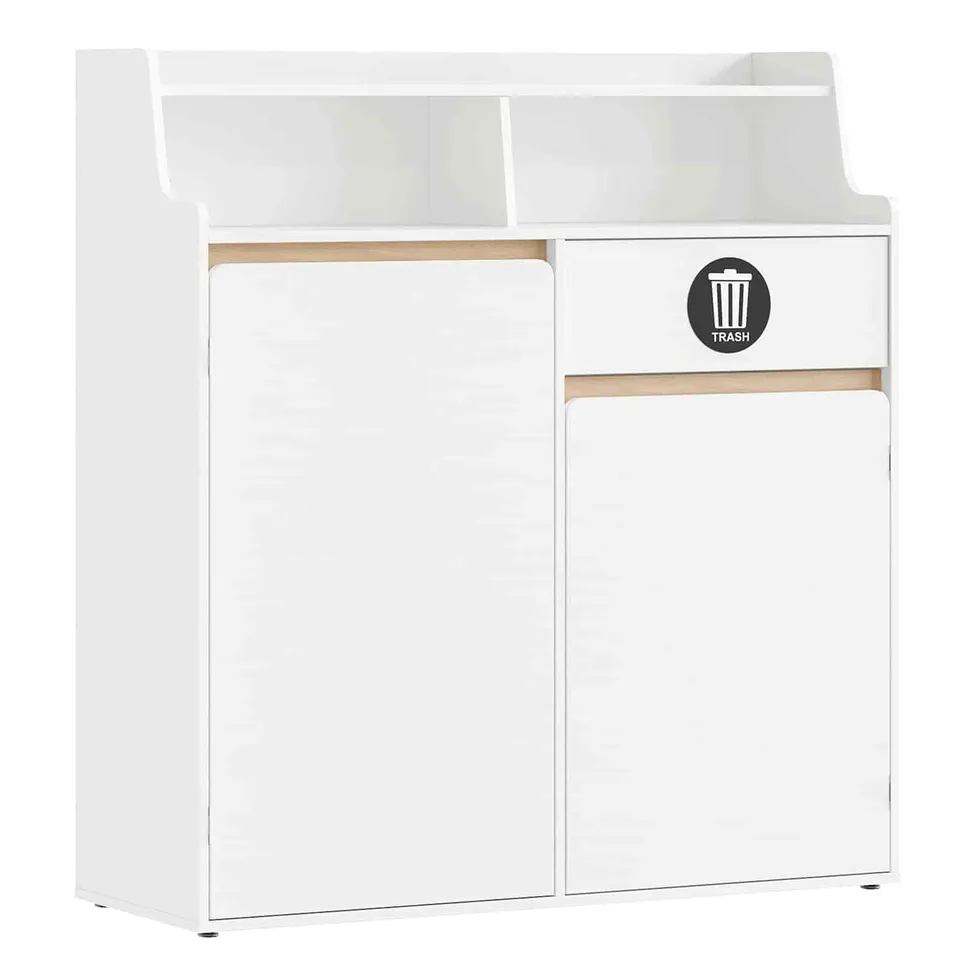 hoobro-meuble-poubelle-double-cuisine-blanc-76l-ouvert image 1