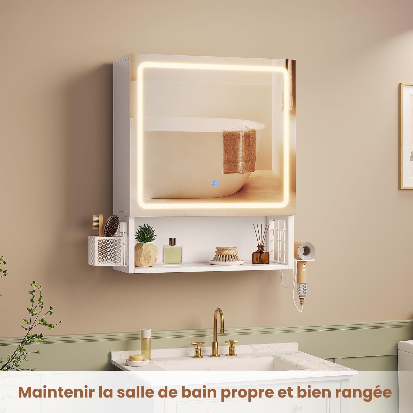 forabamb-armoire-miroir-led-50x16x60cm-blanche-2-portes image 8