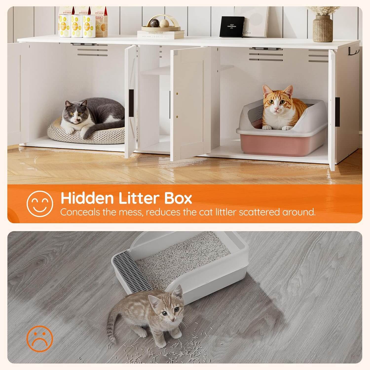 hoobro-pet-furniture-double-meuble-liti-re-blanc-couloir image 5