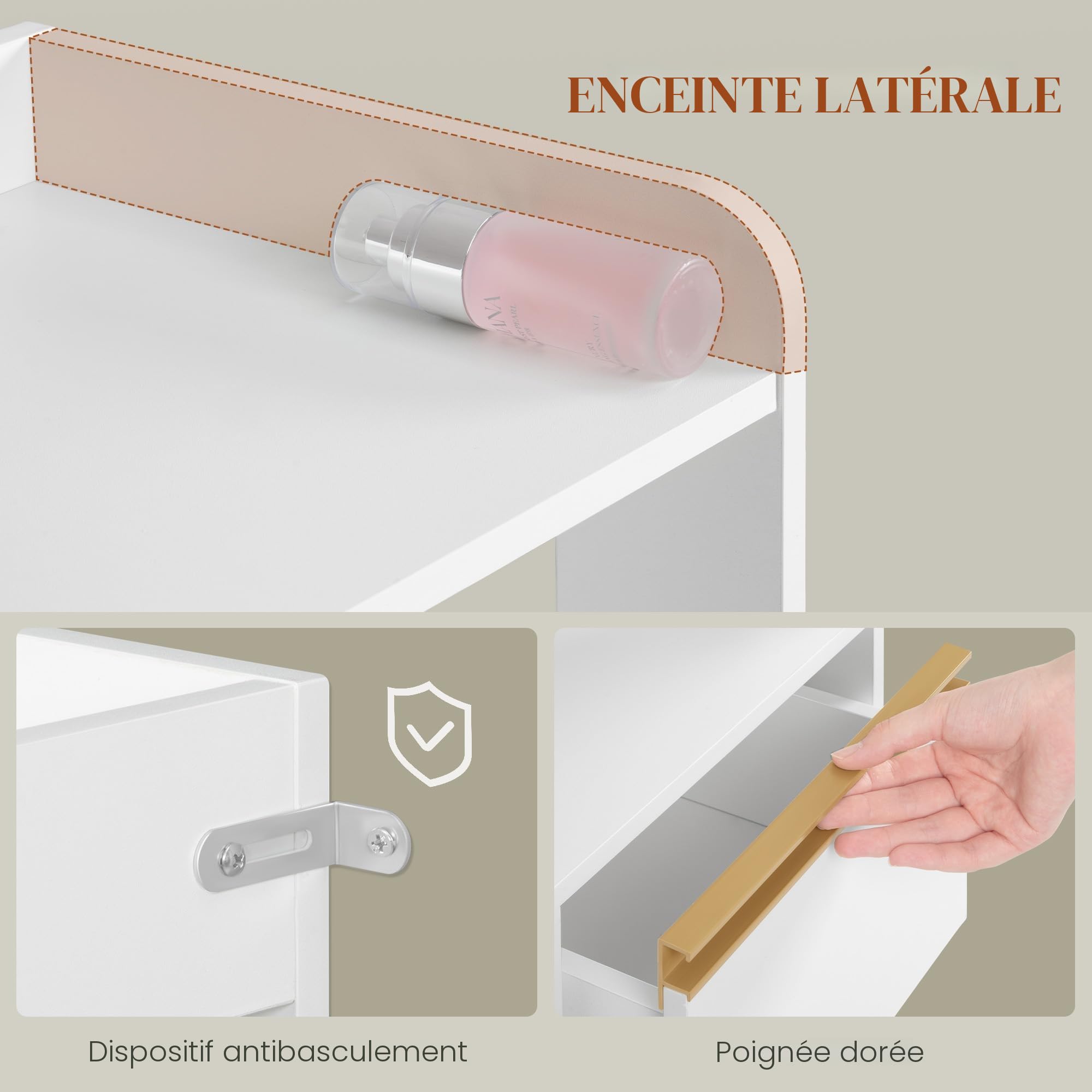 hexcelen-meubles-de-salle-de-bain-armoire-blanche-30x60x110-4-tiroirs image 8