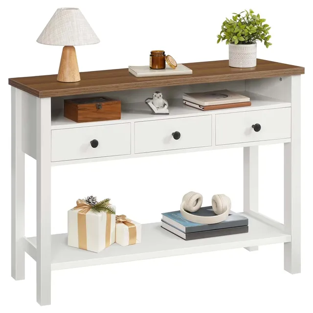 hoobro-console-blanche-115-cm-3-tiroirs image 1