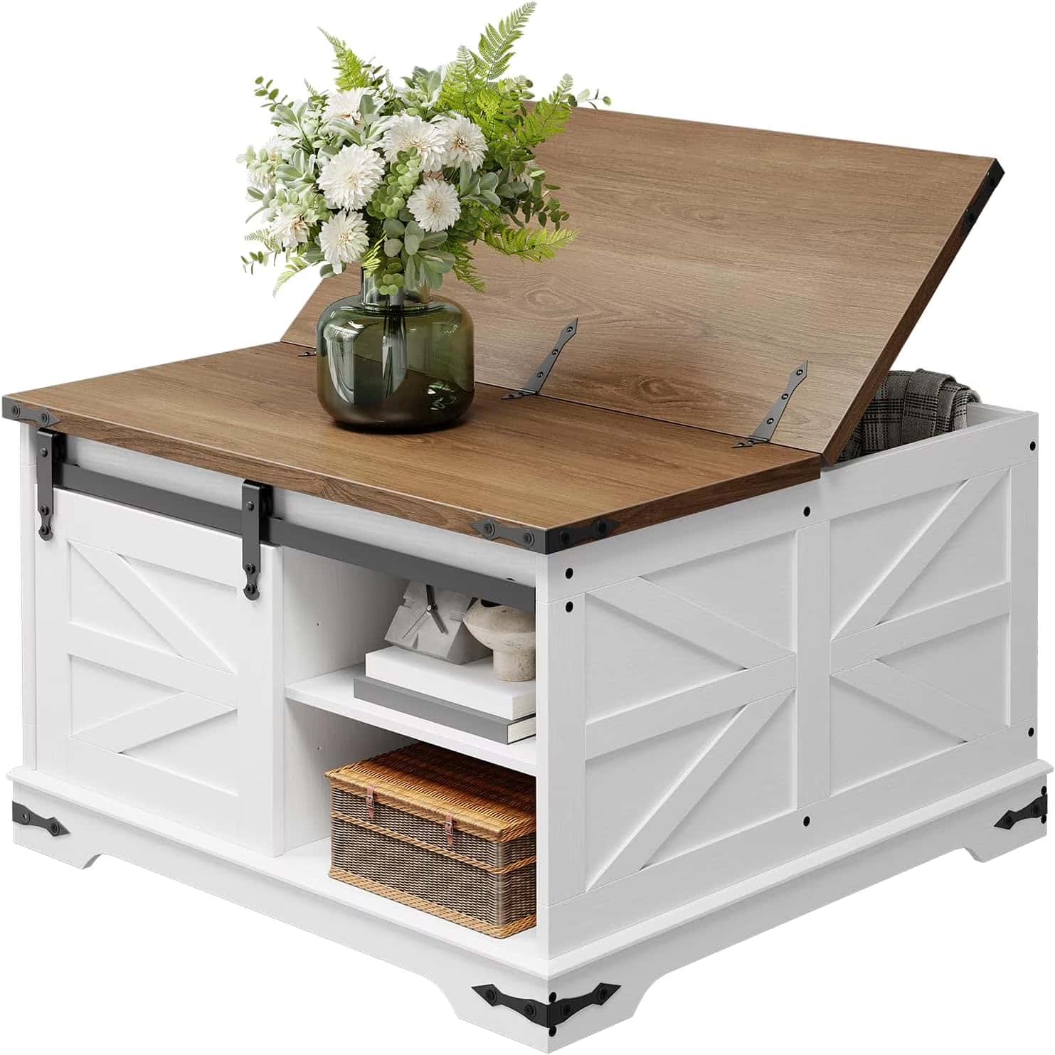 hoobro-coffee-tables-table-basse-blanche-plateau-relevable-carr-e image 3