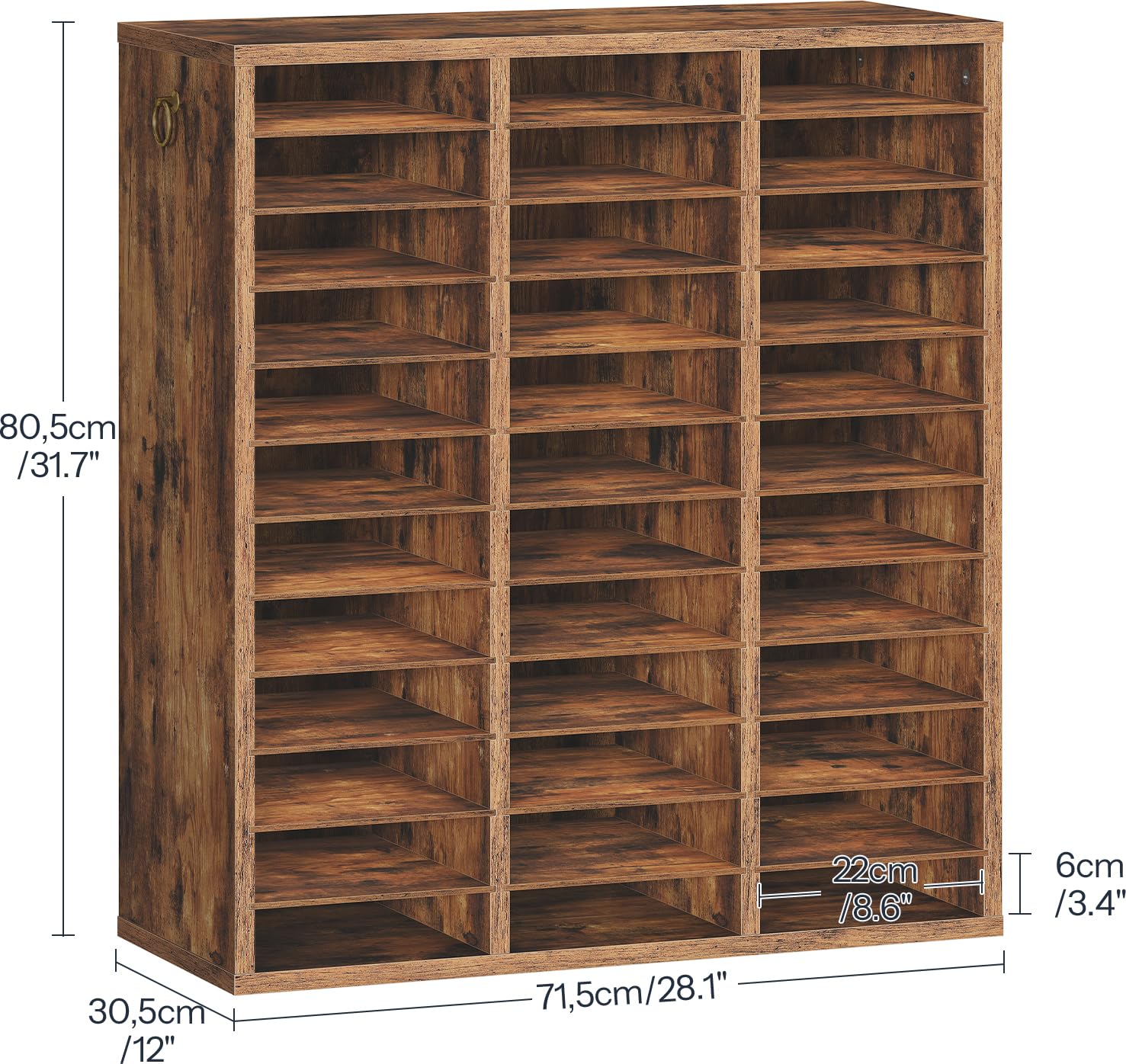 hoobro-study-furniture-trieur-courrier-bois-marron-36-casiers image 3