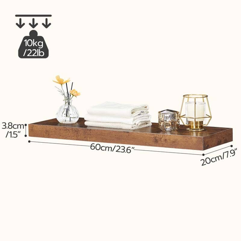 hoobro-storage-racks-tag-re-murale-marron-lot-de-2-flottante image 4