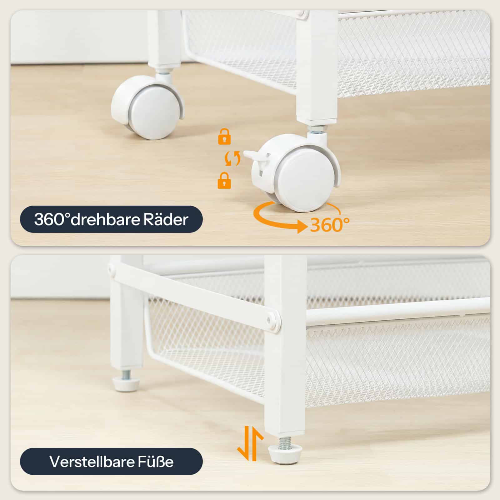 hoobro-kitchen-furniture-chariot-cuisine-troit-blanc-4-paniers image 8
