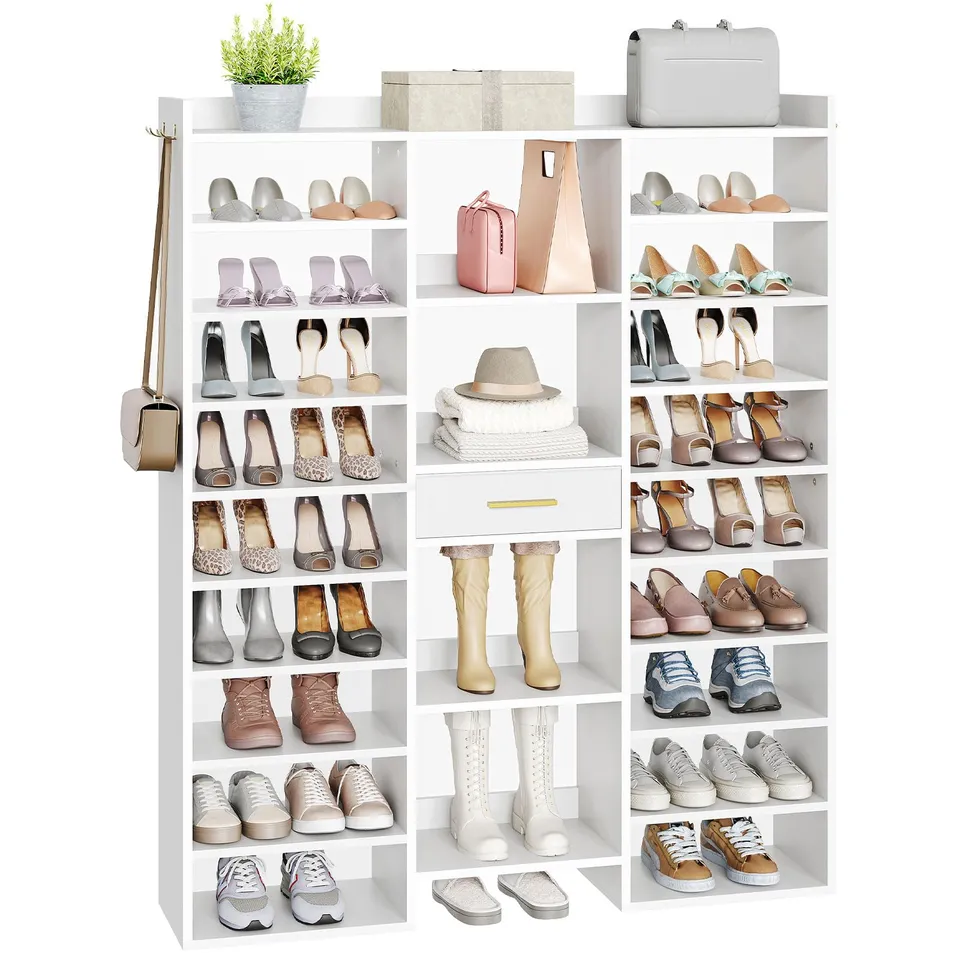 hoobro-shoe-racks-10-niveaux-meuble-chaussures-blanc-33-paires image 1