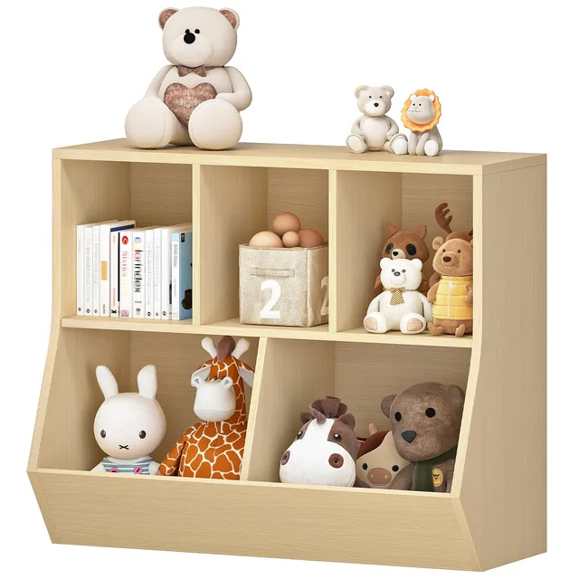 hoobro-kid-s-furniture-biblioth-que-enfant-naturelle-rangement-jouets image 1