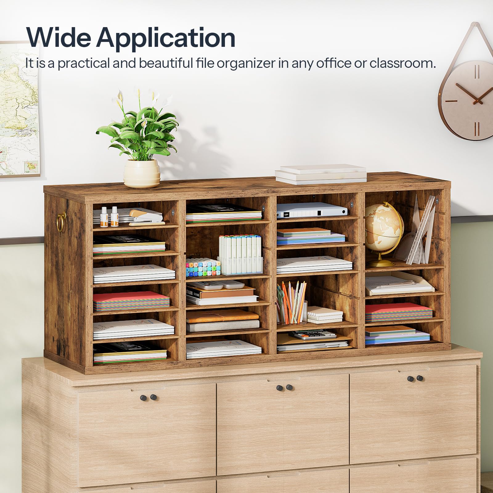 hoobro-home-office-trieur-courrier-24-cases-marron-bois image 4