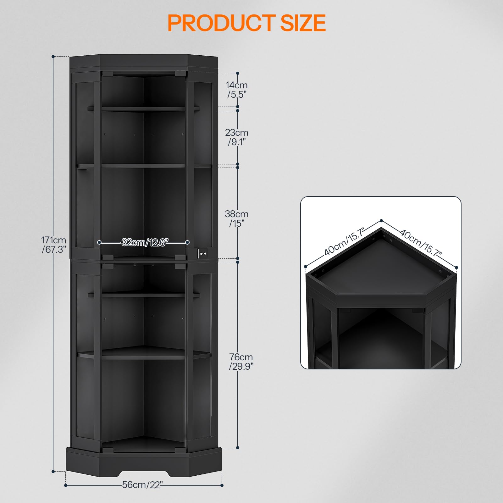 hoobro-storage-cabinets-vitrine-angle-noir-led-verre image 2