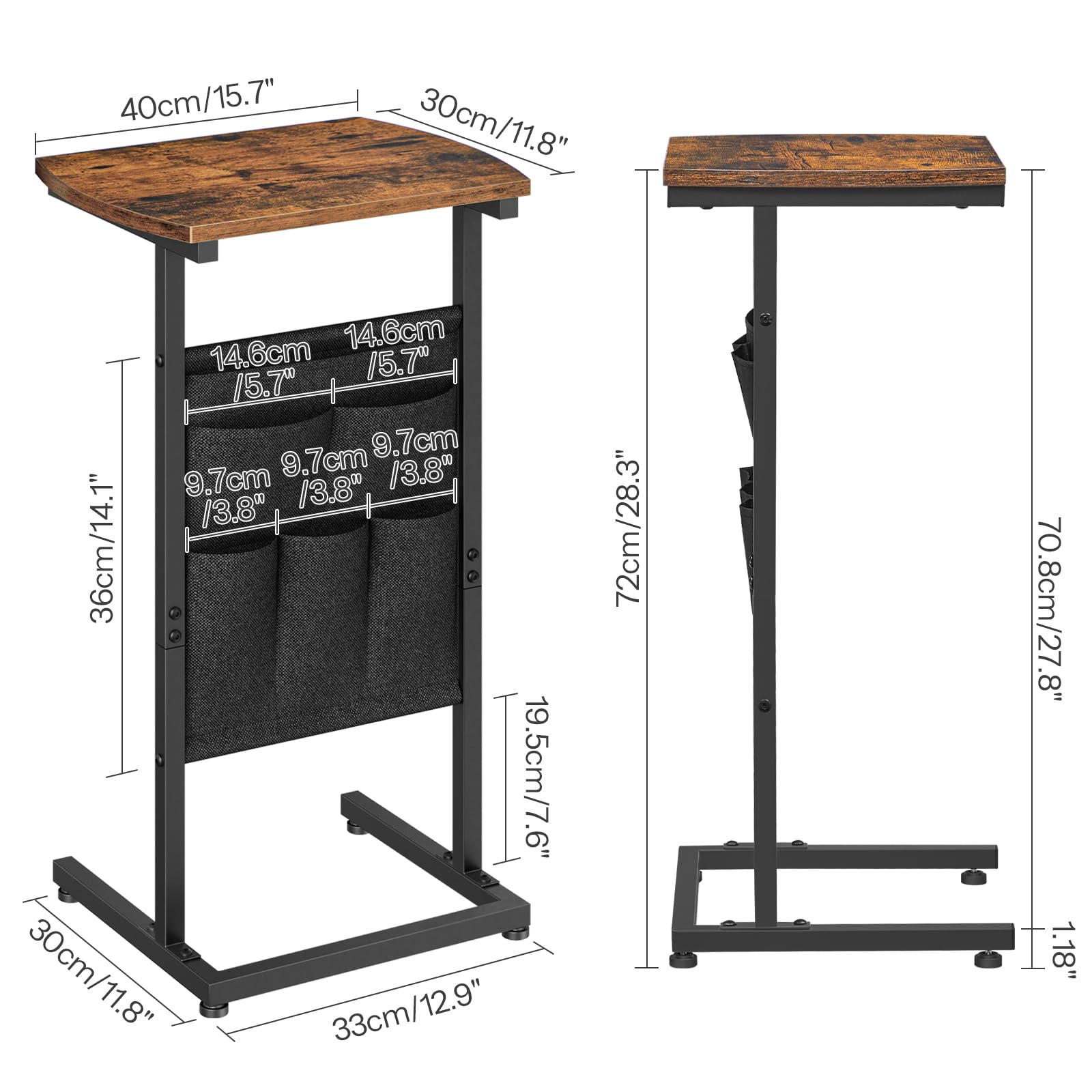 hoobro-side-tables-table-en-c-marron-poche-lot-2 image 3