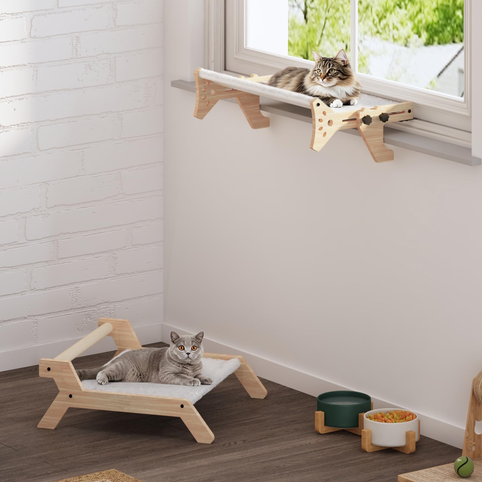 hoobro-hamac-de-fen-tre-chat-lit-chat-naturel-lot-de-2 image 2
