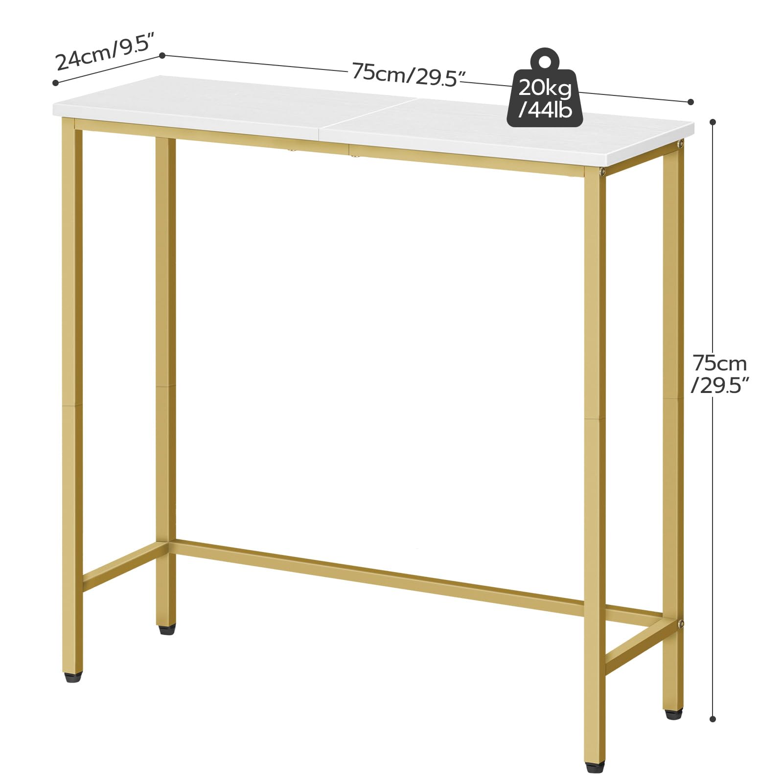 hoobro-console-table-console-dor-e-75-cm-troite-bois-et-m-tal image 3