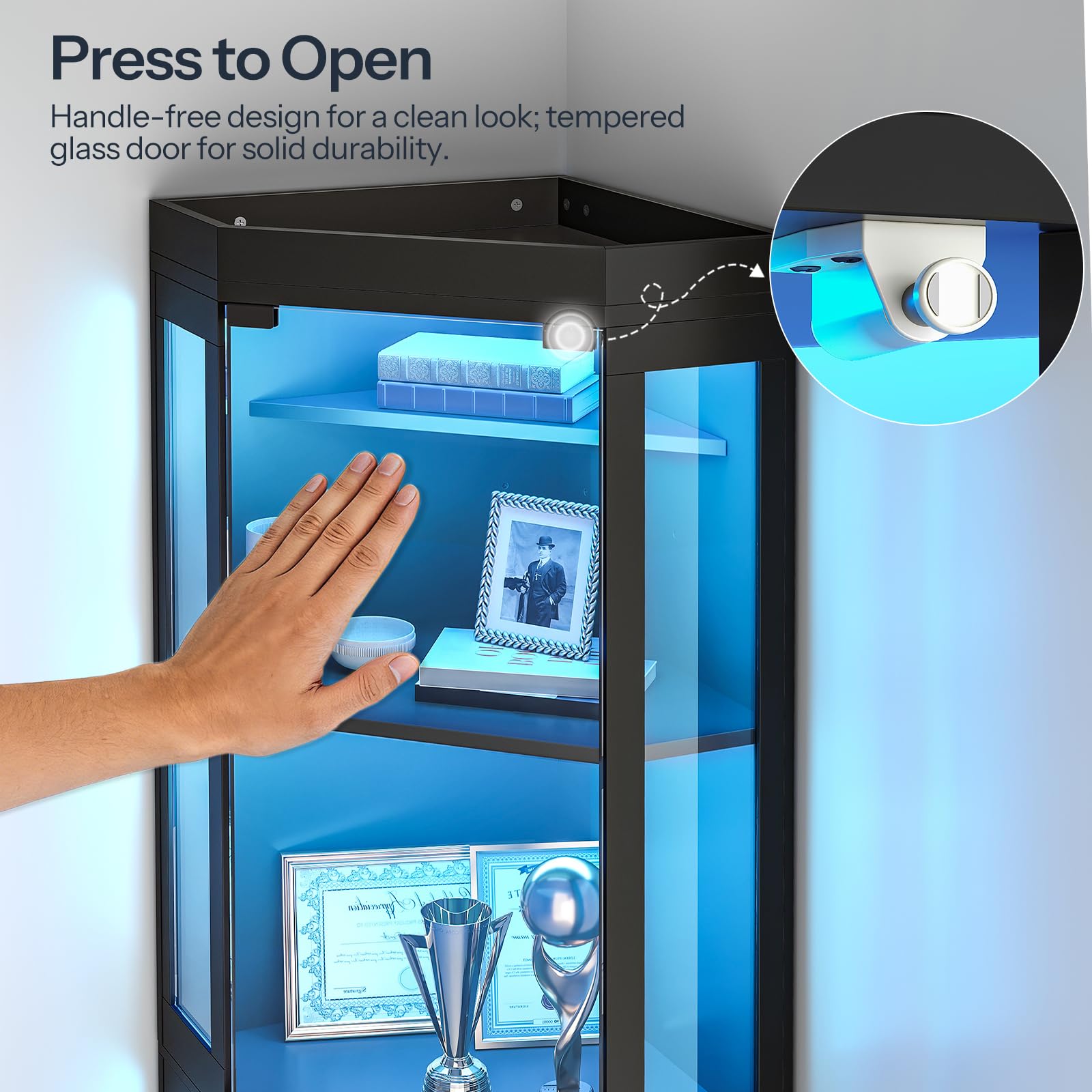 hoobro-storage-cabinets-vitrine-angle-noir-led-verre image 6