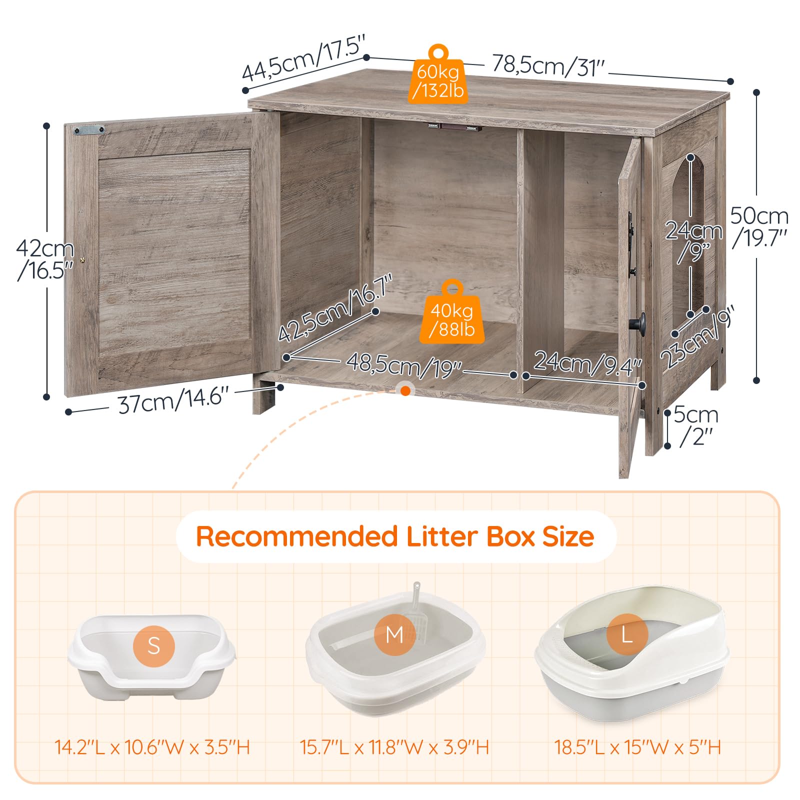 hoobro-pet-furniture-meuble-liti-re-chat-greige-avec-s-parateur image 3