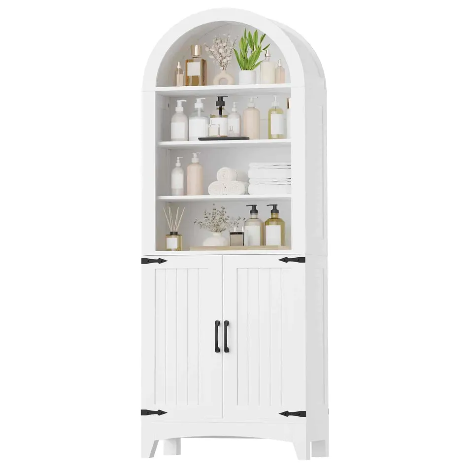 hoobro-armoire-salle-de-bain-haute-blanche-2-portes-170-cm image 1