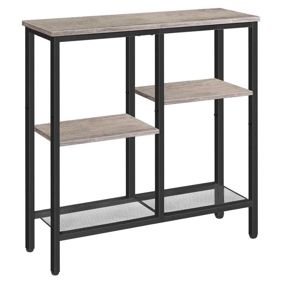 hoobro-console-table-4-niveaux-table-console-greige-troite image 1