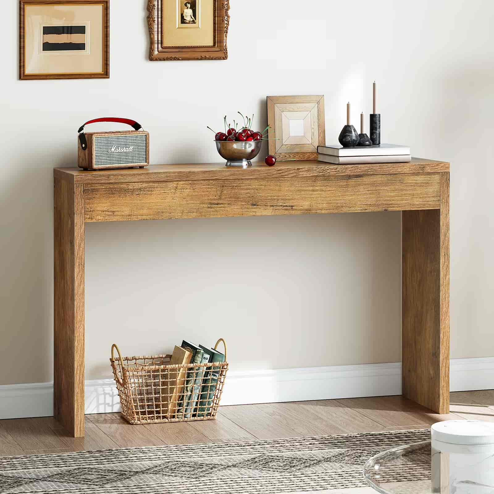 hoobro-console-table-120-cm-console-entr-e-marron-minimaliste image 6