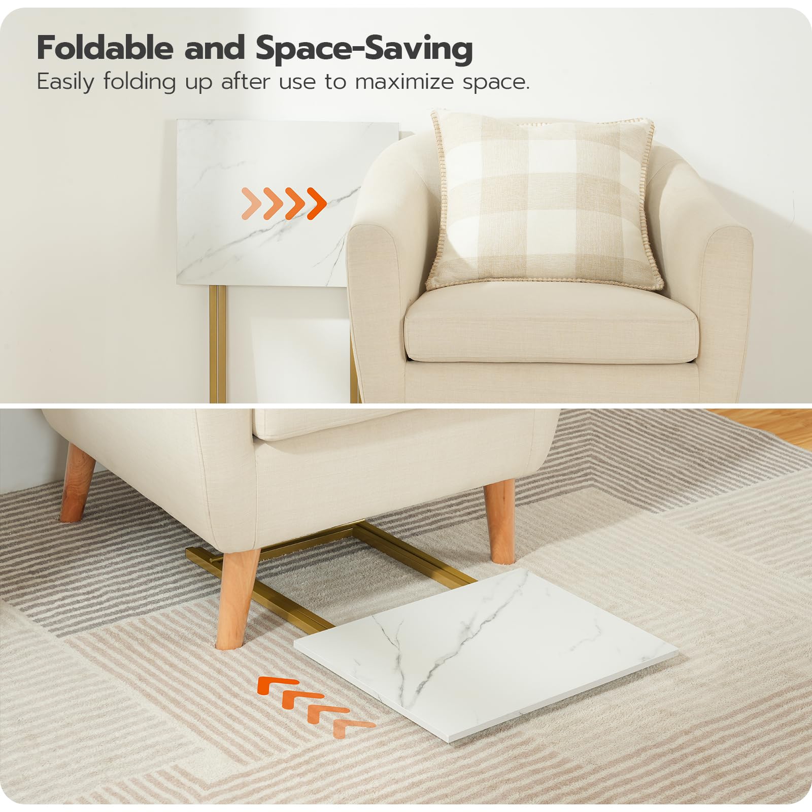 hoobro-tv-tray-tables-table-d-appoint-pliante-marbre-lot-4 image 8