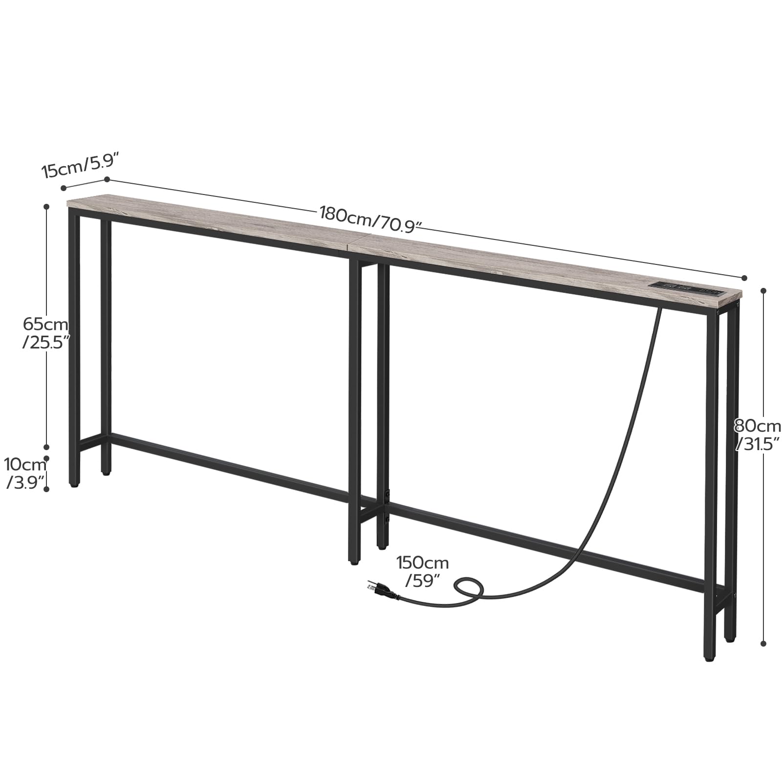 hoobro-console-table-70-9-pouces-table-console-greige-prise-usb image 3