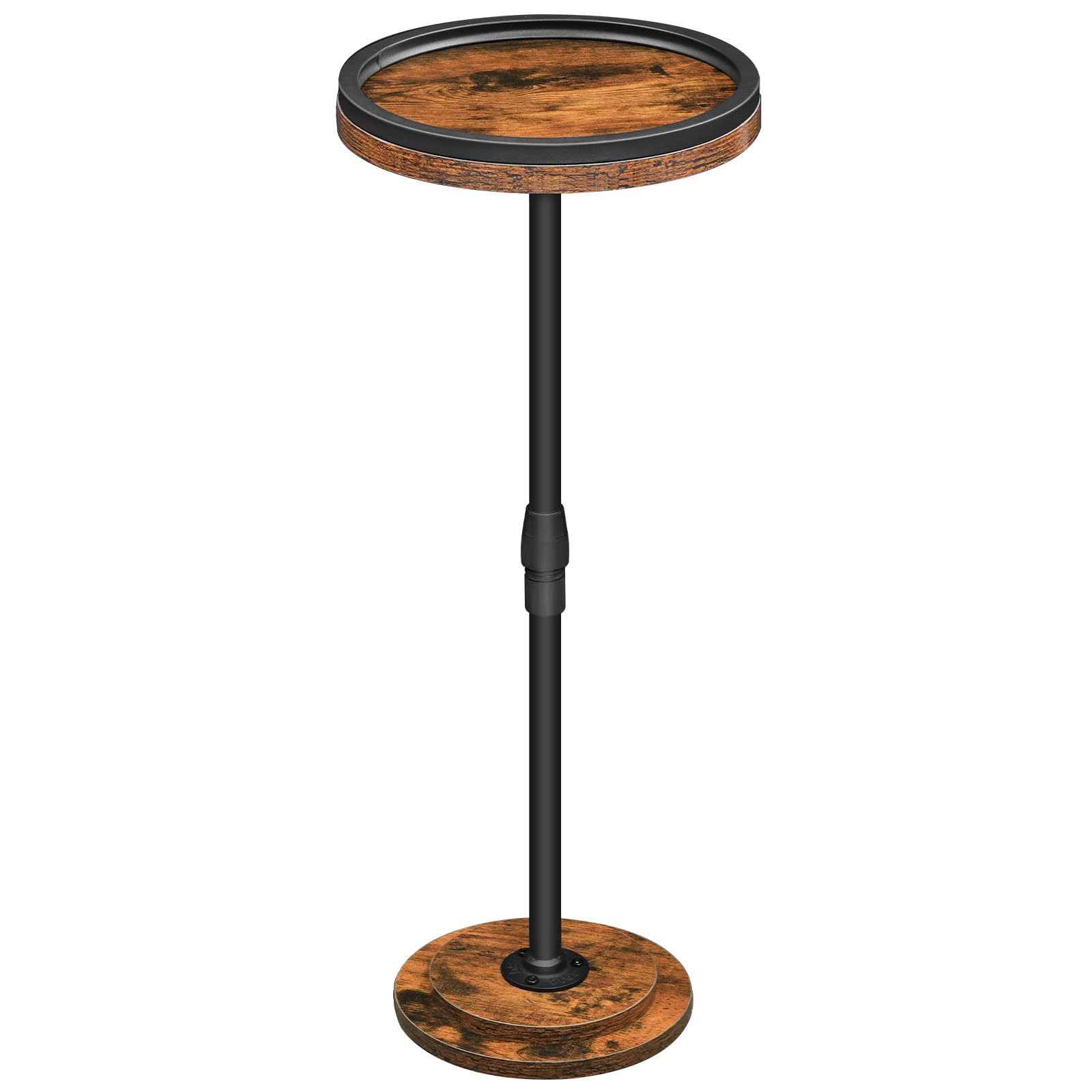 hoobro-side-tables-table-d-appoint-ronde-marron-hauteur-r-glable image 3