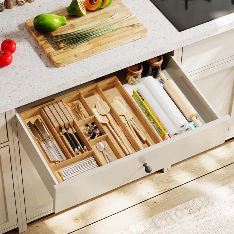 hoobro-range-couverts-bambou-extensible-16-cases-naturel image 2