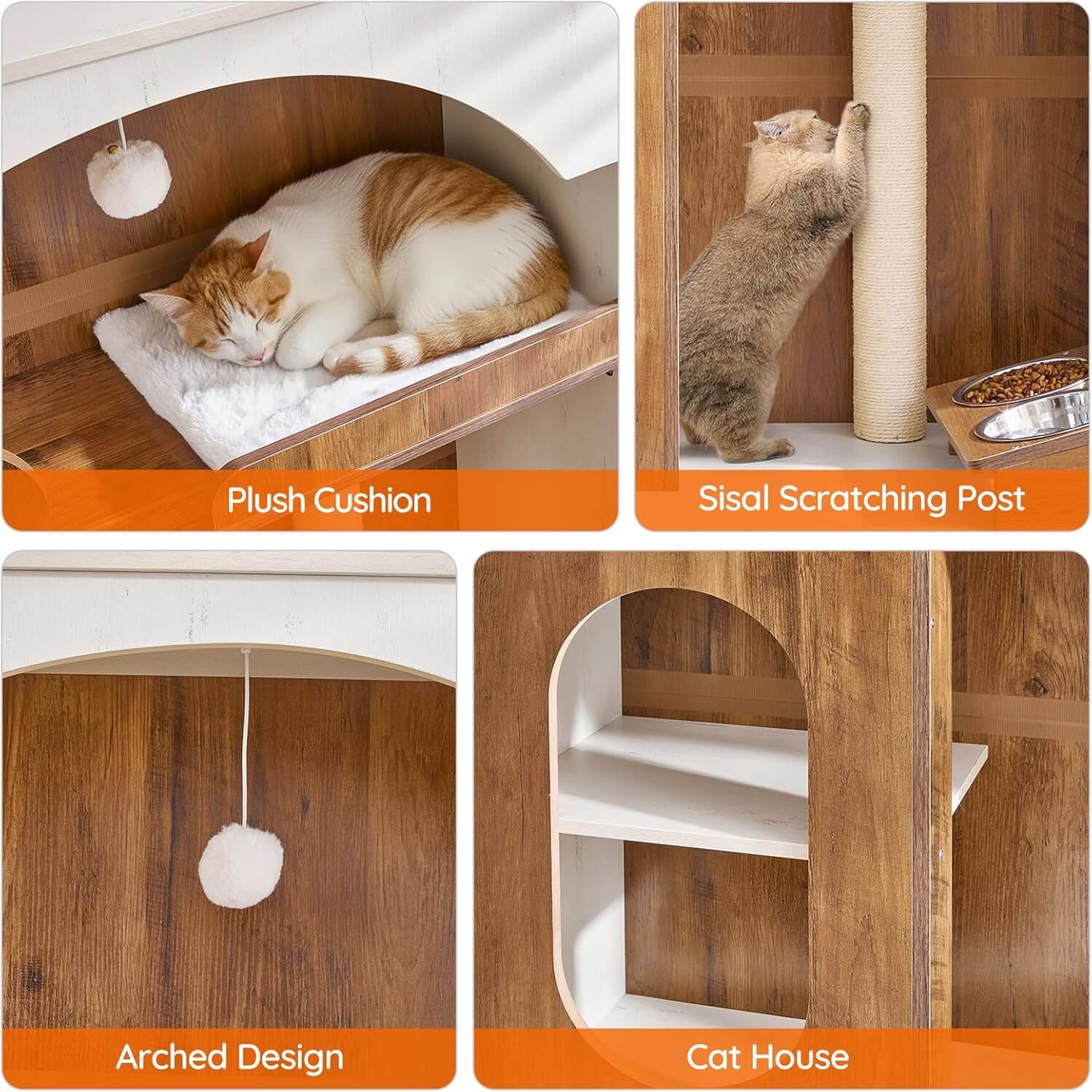 hoobro-pet-furniture-arbre-chat-blanc-liti-re-gamelles-58-7 image 8