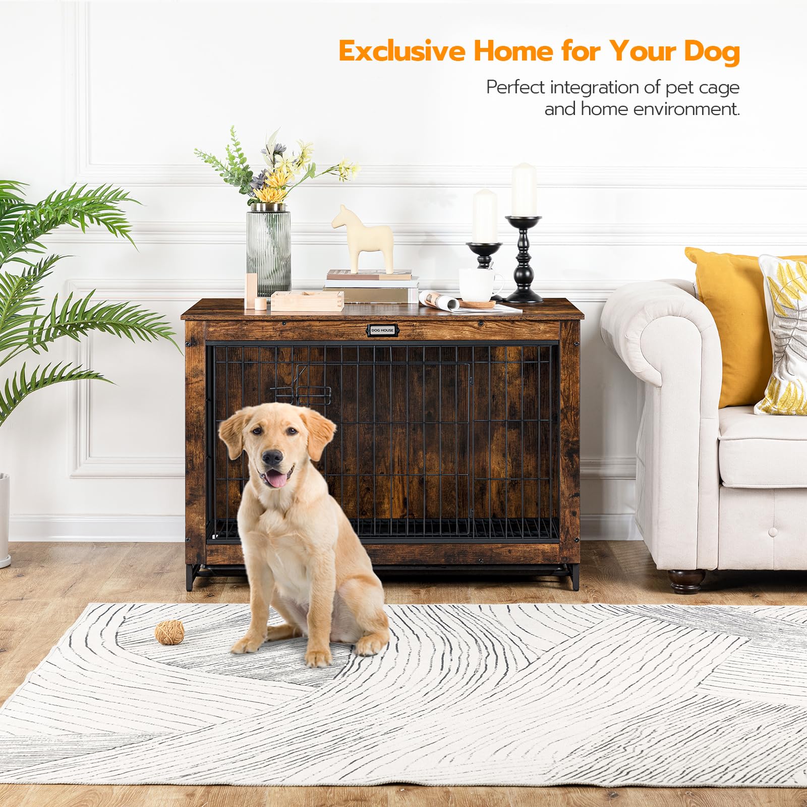 hoobro-pet-furniture-niche-chien-bois-marron-98-cm image 2