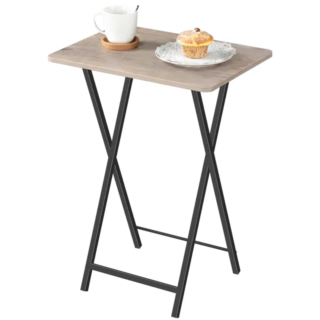 hoobro-tv-tray-tables-table-d-appoint-pliante-greige image 1
