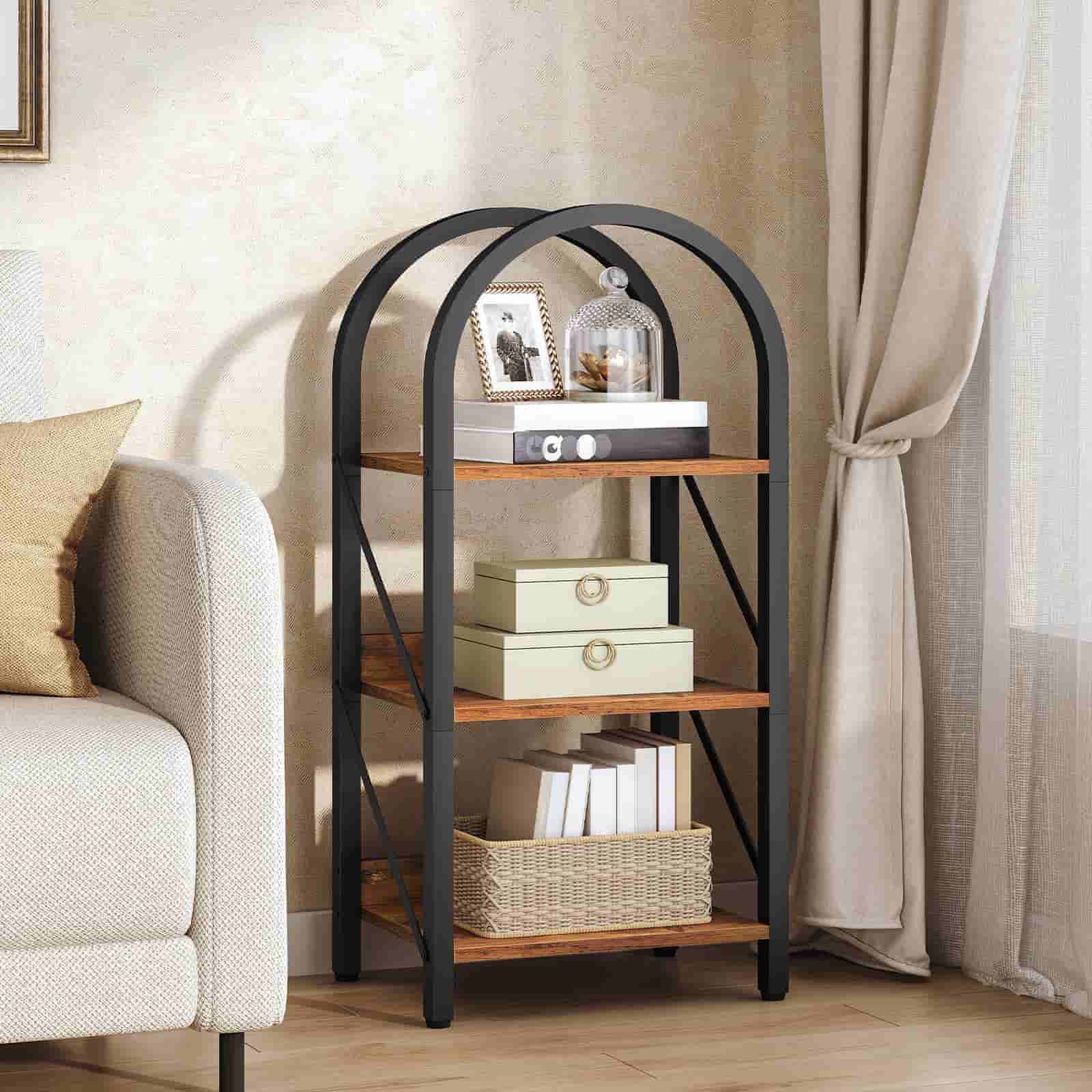 hoobro-bookshelves-biblioth-que-3-niveaux-marron-industrielle image 5