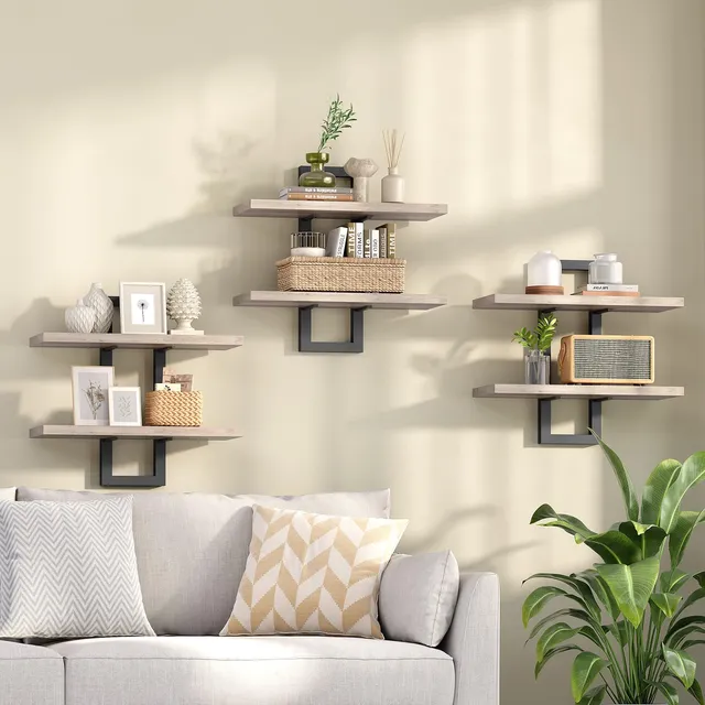 hoobro-storage-racks-tag-re-murale-15-pouces-greige-lot-3 image 1
