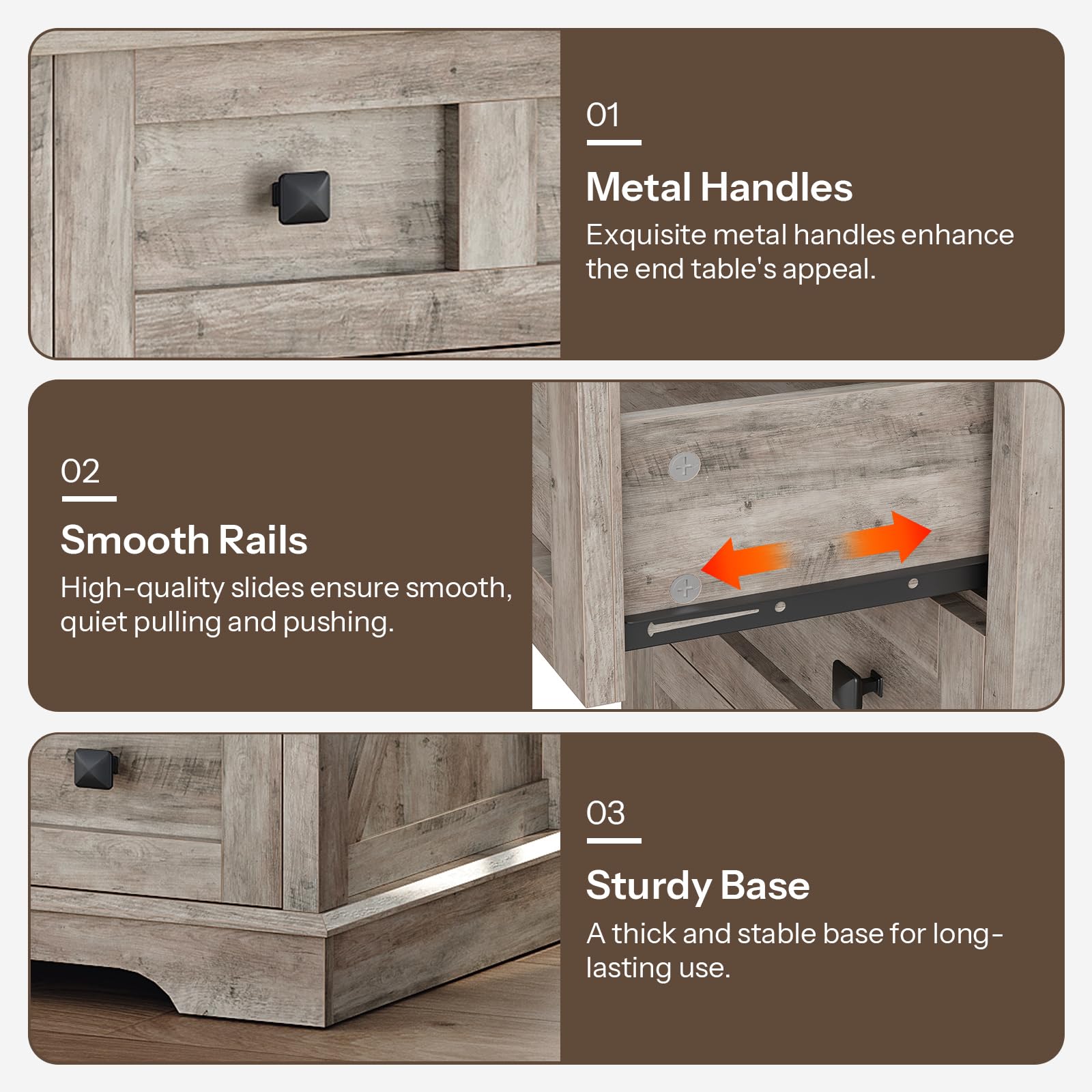 hoobro-nightstands-table-de-chevet-greige-3-tiroirs-prises image 4