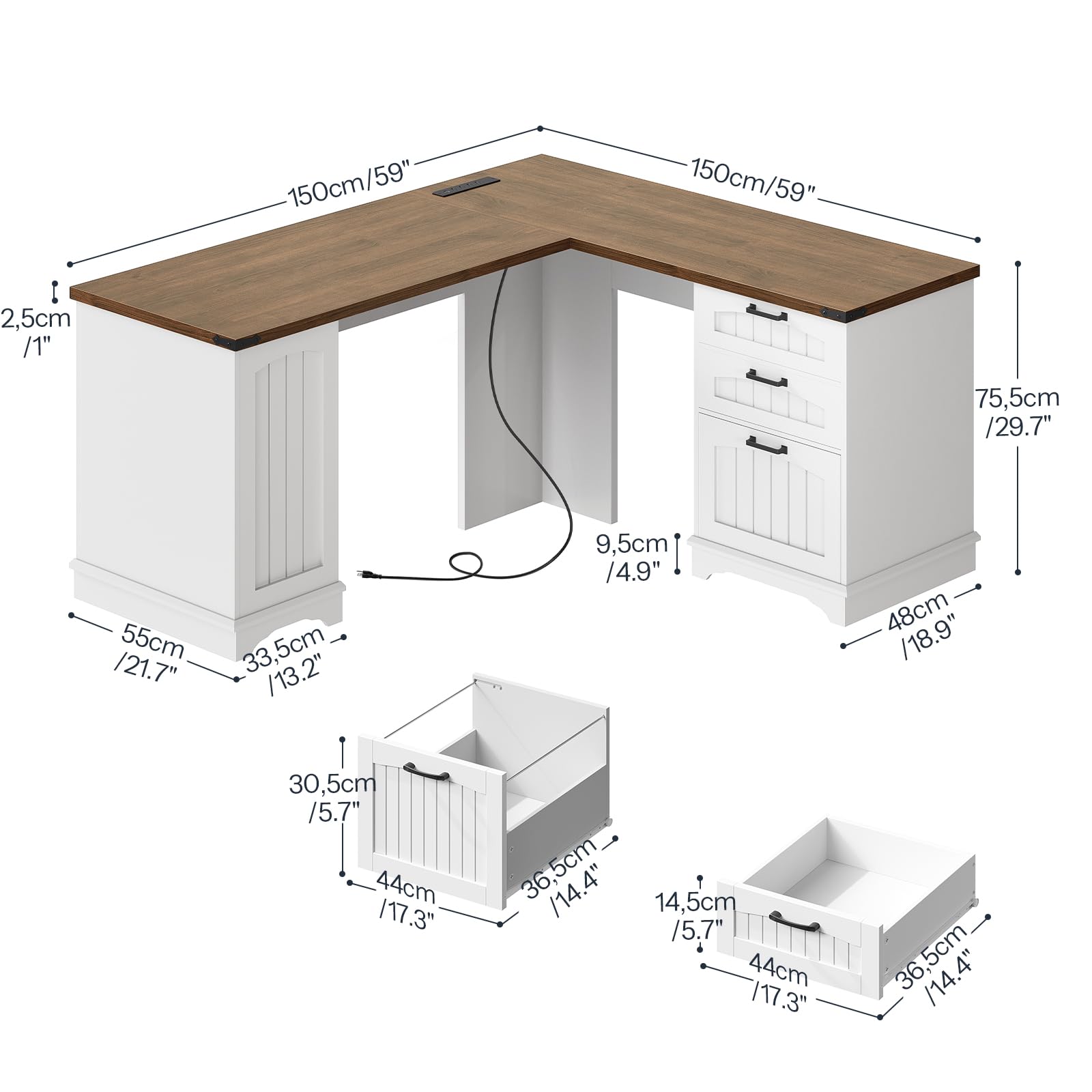 hoobro-bureau-d-angle-en-l-blanc-prises-150-cm image 3