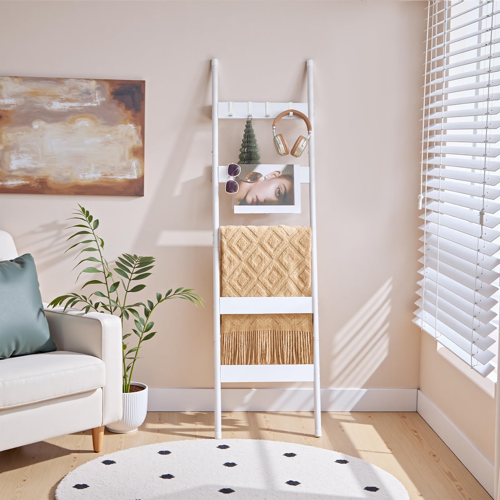 hoobro-ww52cj01-chelle-porte-plaid-5-niveaux-blanc image 4