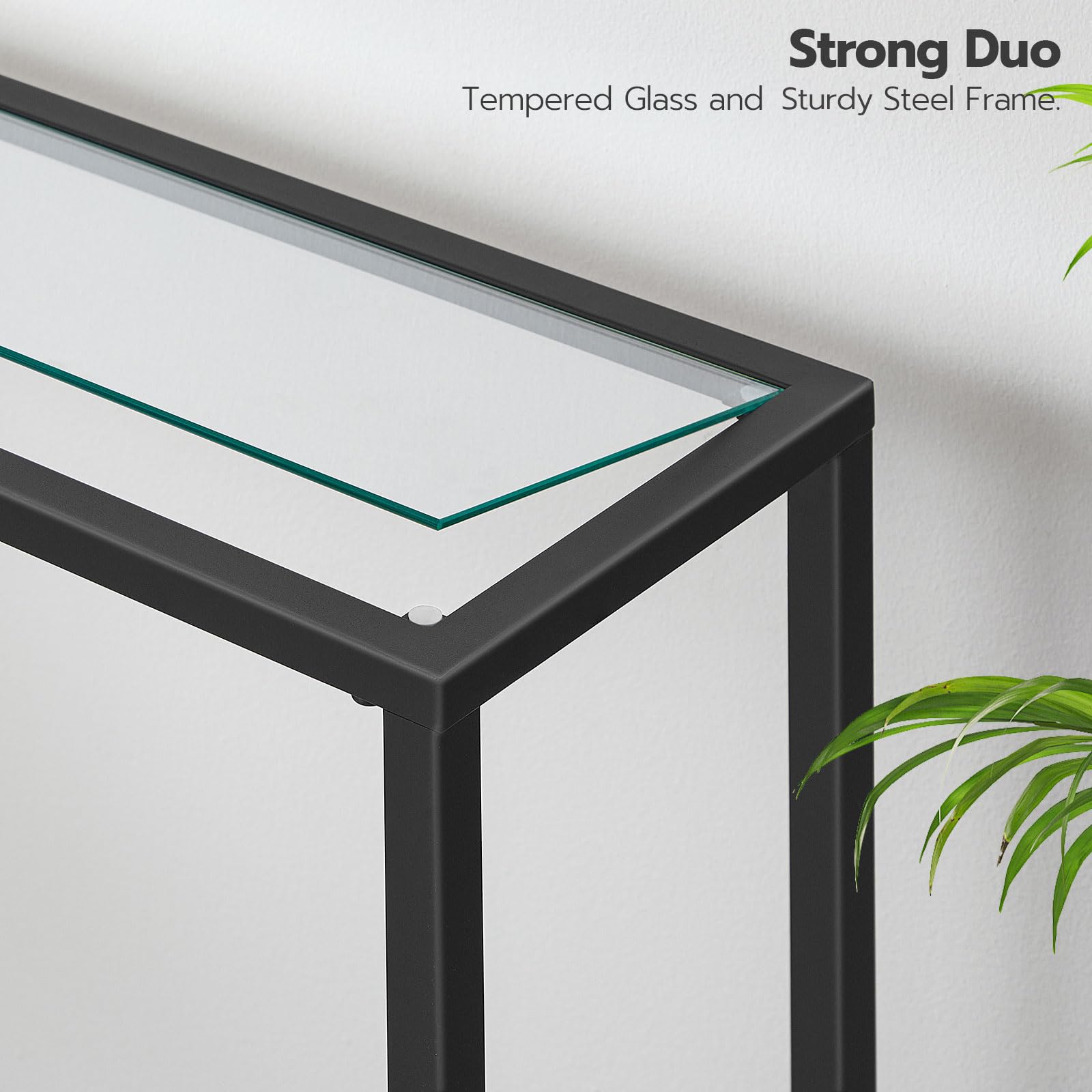 hoobro-console-table-console-verre-100-cm-noire-entr-e image 7