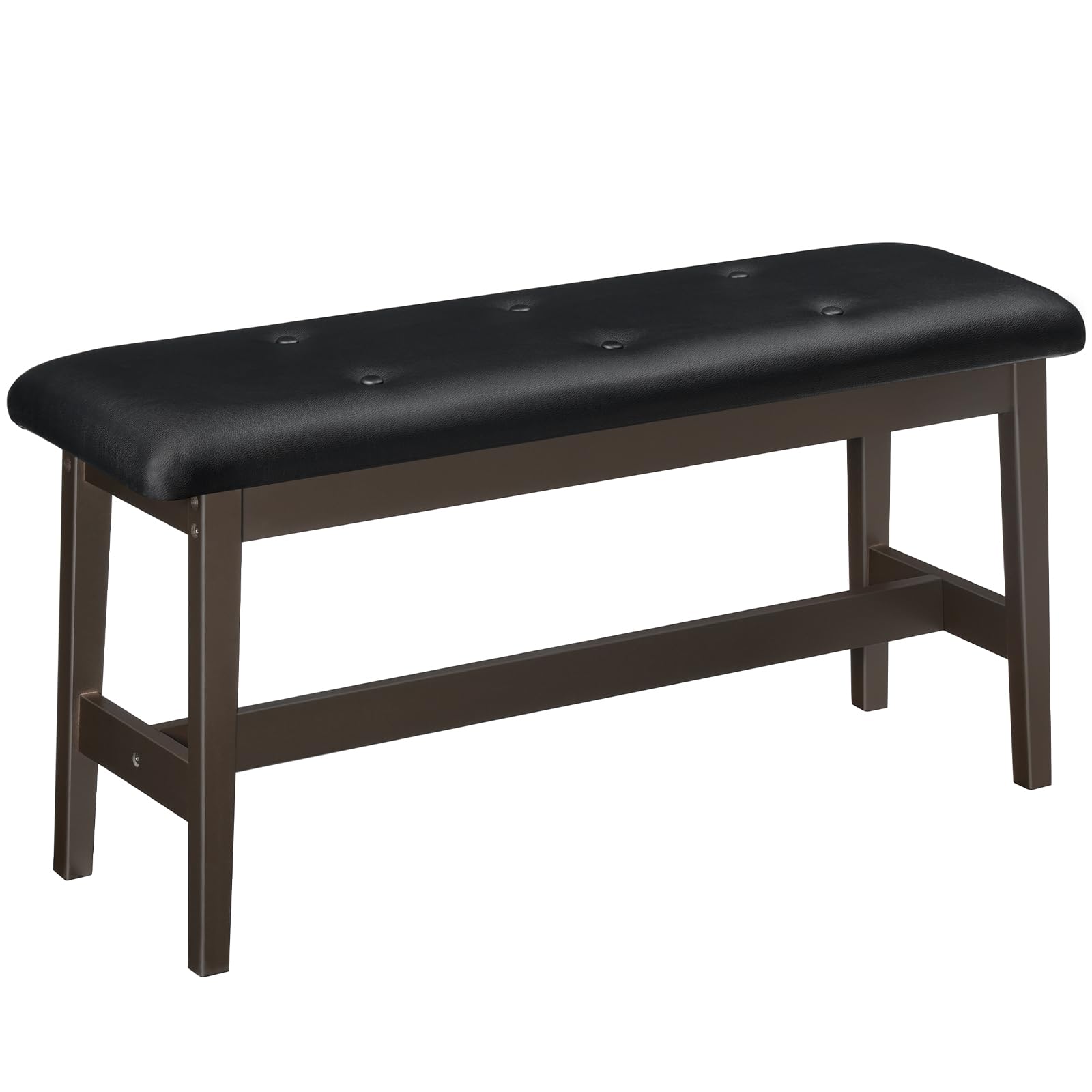 hoobro-banc-de-salle-manger-noir-bambou-cuir-pu-2-places image 1