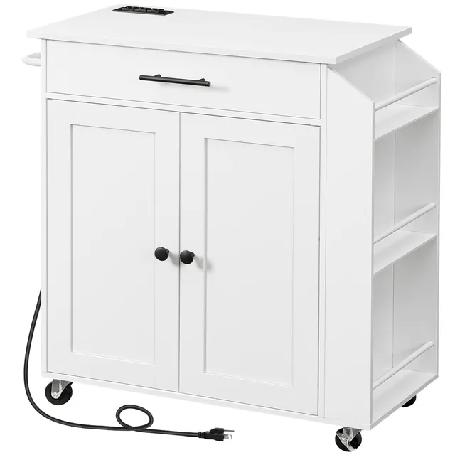 hoobro-kitchen-furniture-lot-cuisine-blanc-prise-roulettes image 1