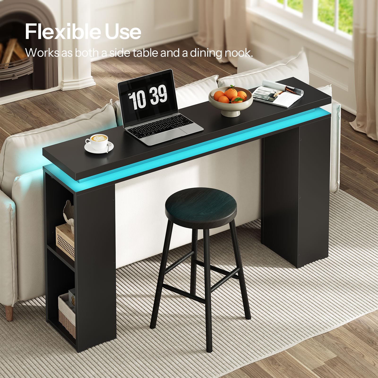 hoobro-console-table-120-cm-console-noire-led image 6