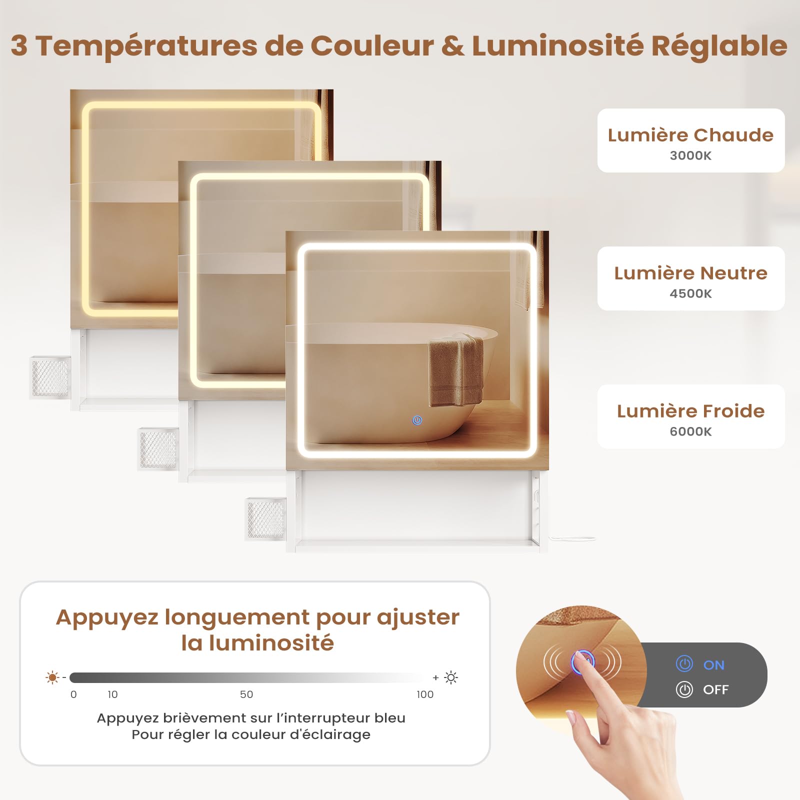 forabamb-armoire-miroir-led-50x16x60cm-blanche-2-portes image 3