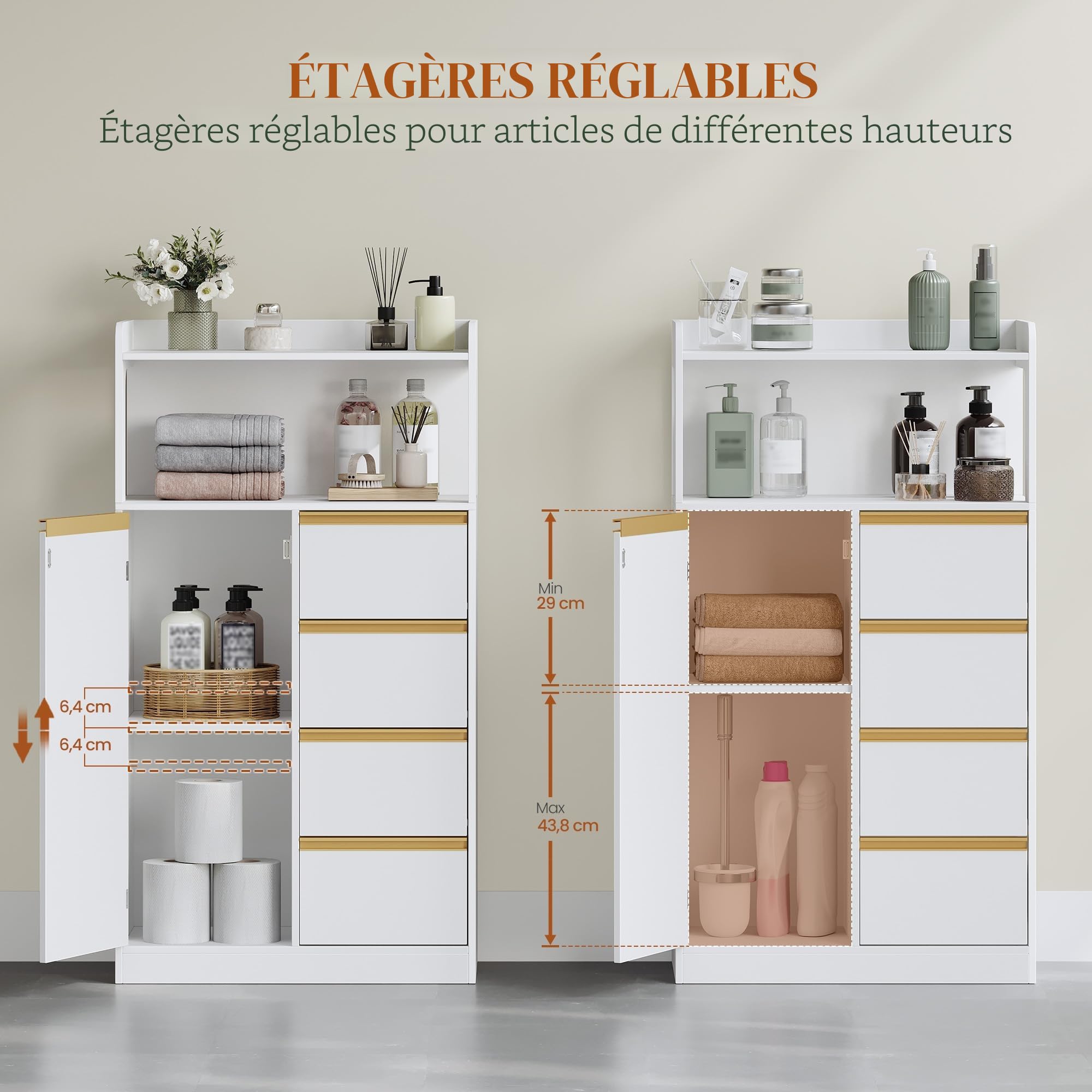 hexcelen-meubles-de-salle-de-bain-armoire-blanche-30x60x110-4-tiroirs image 5
