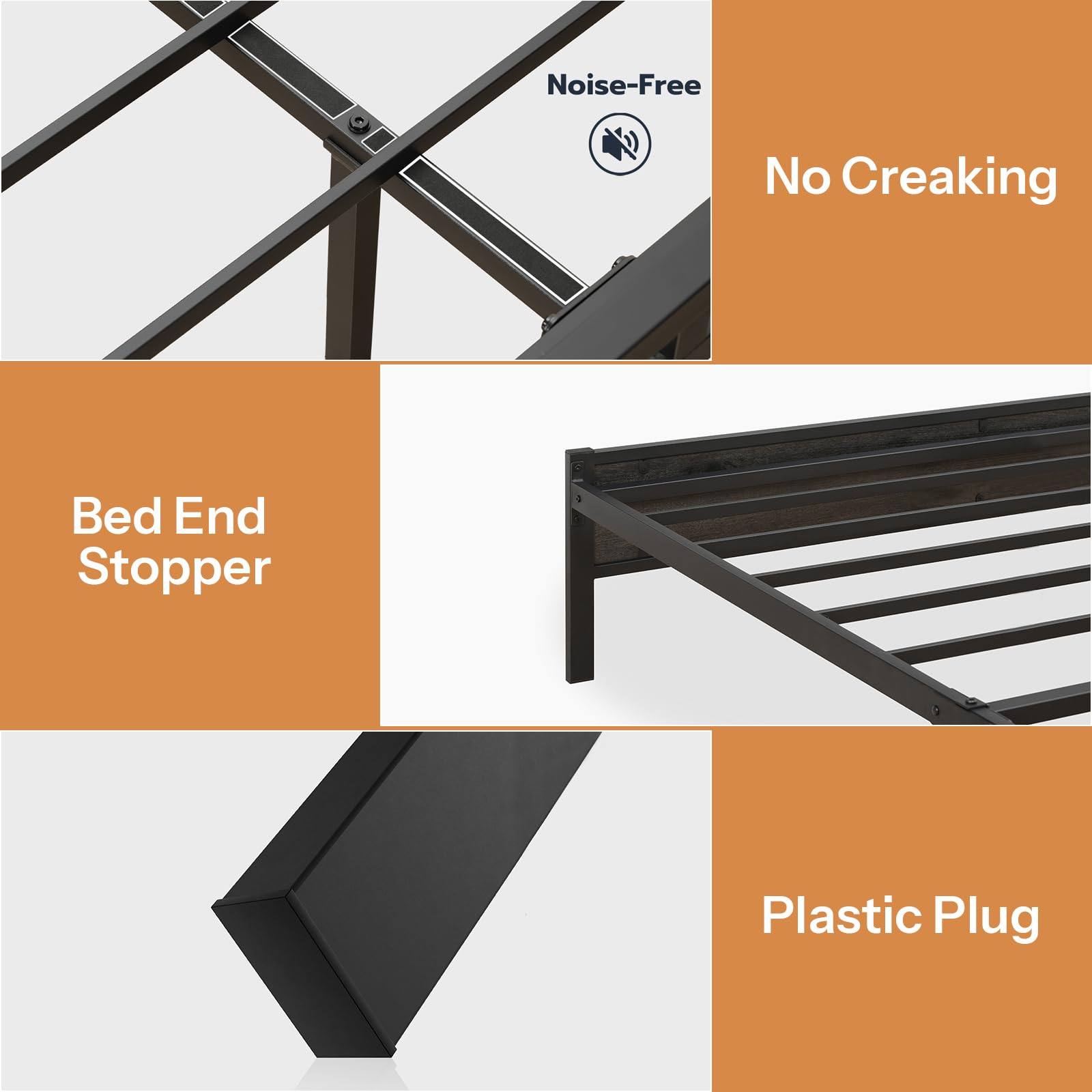 hoobro-bed-frames-cadre-de-lit-queen-m-tal-led-noir-usb image 7