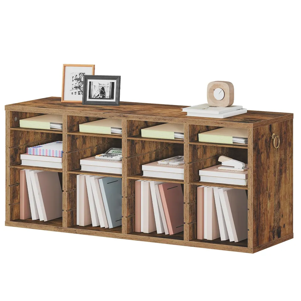 hoobro-home-office-trieur-courrier-24-cases-marron-bois image 1