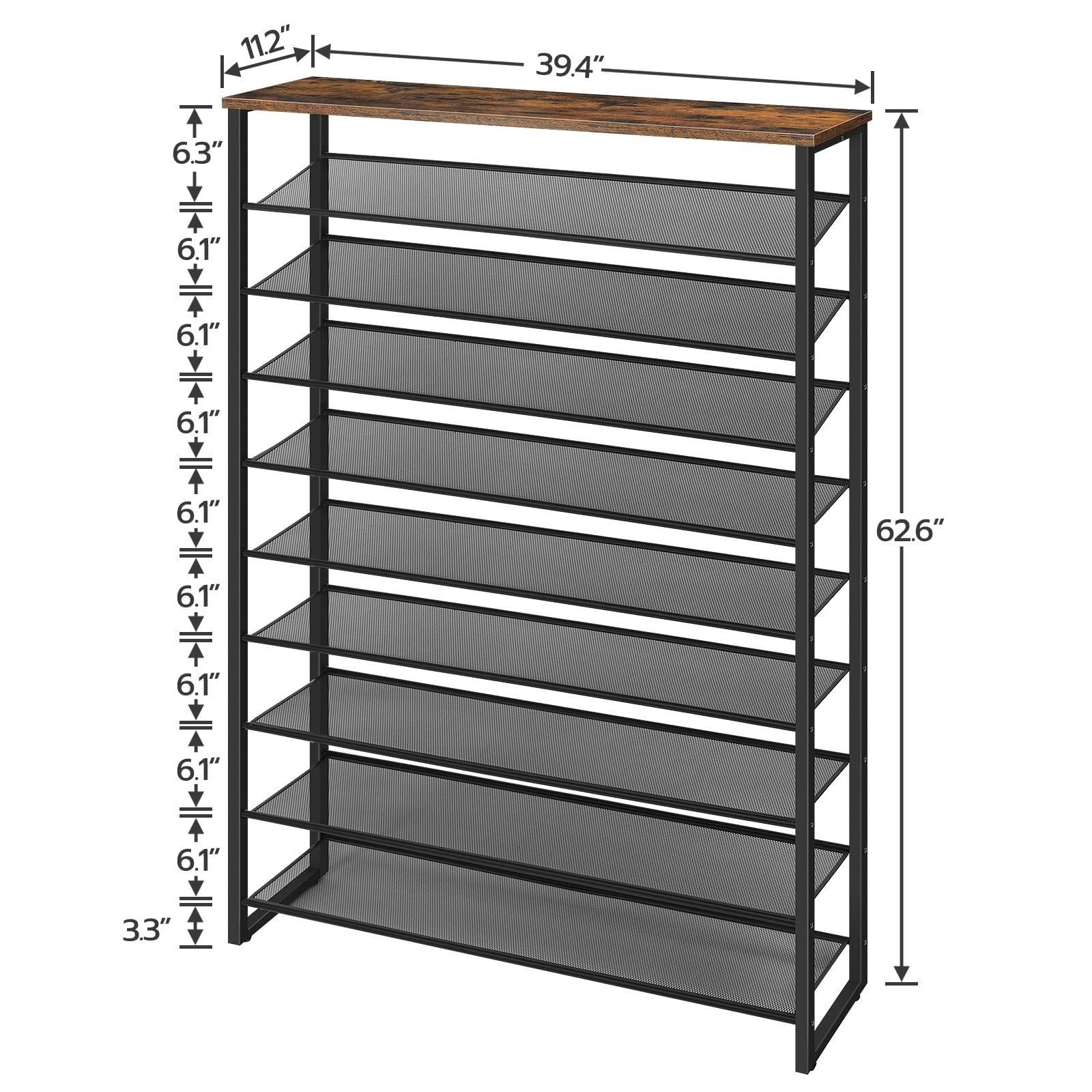 hoobro-shoe-racks-meuble-chaussures-marron-10-niveaux-50-paires image 4