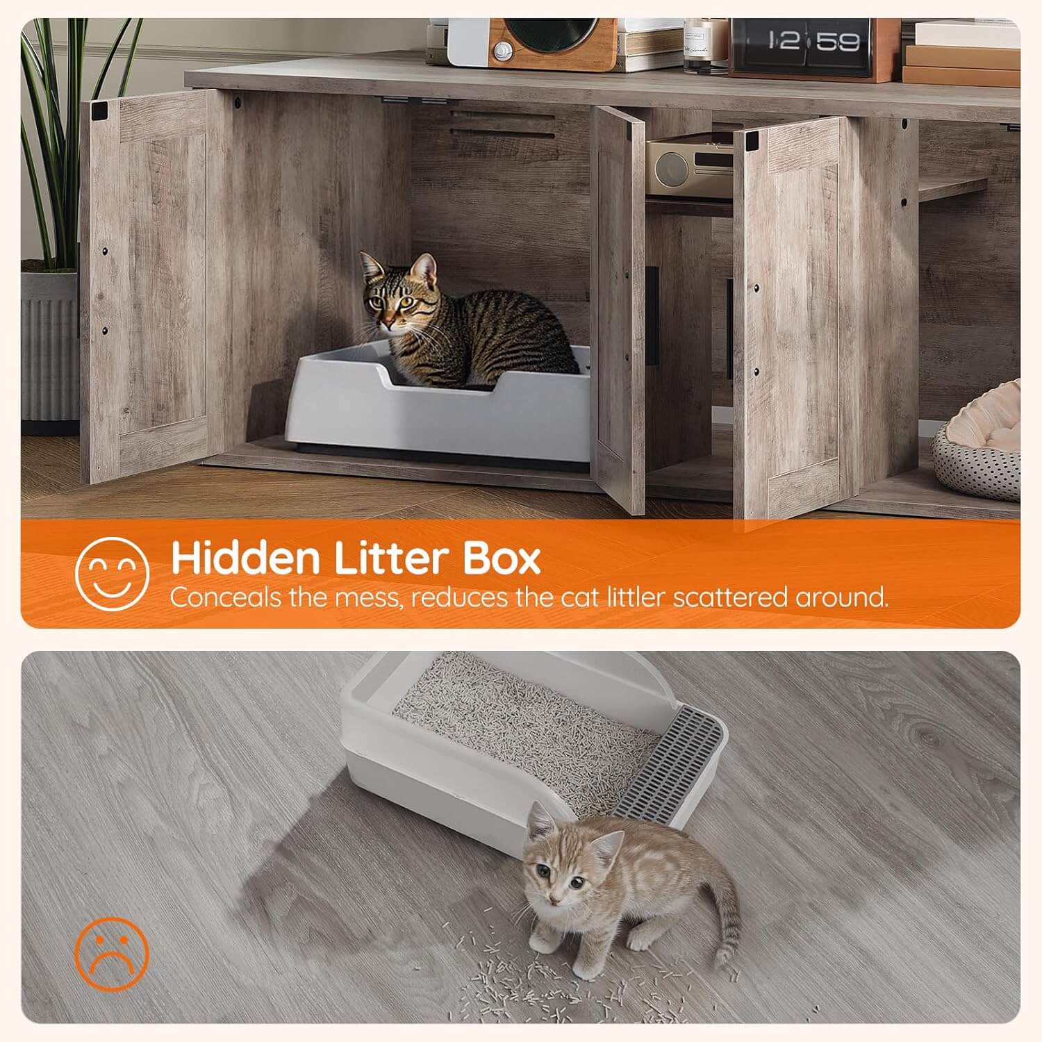hoobro-pet-furniture-meuble-liti-re-greige-double-2-chats image 6