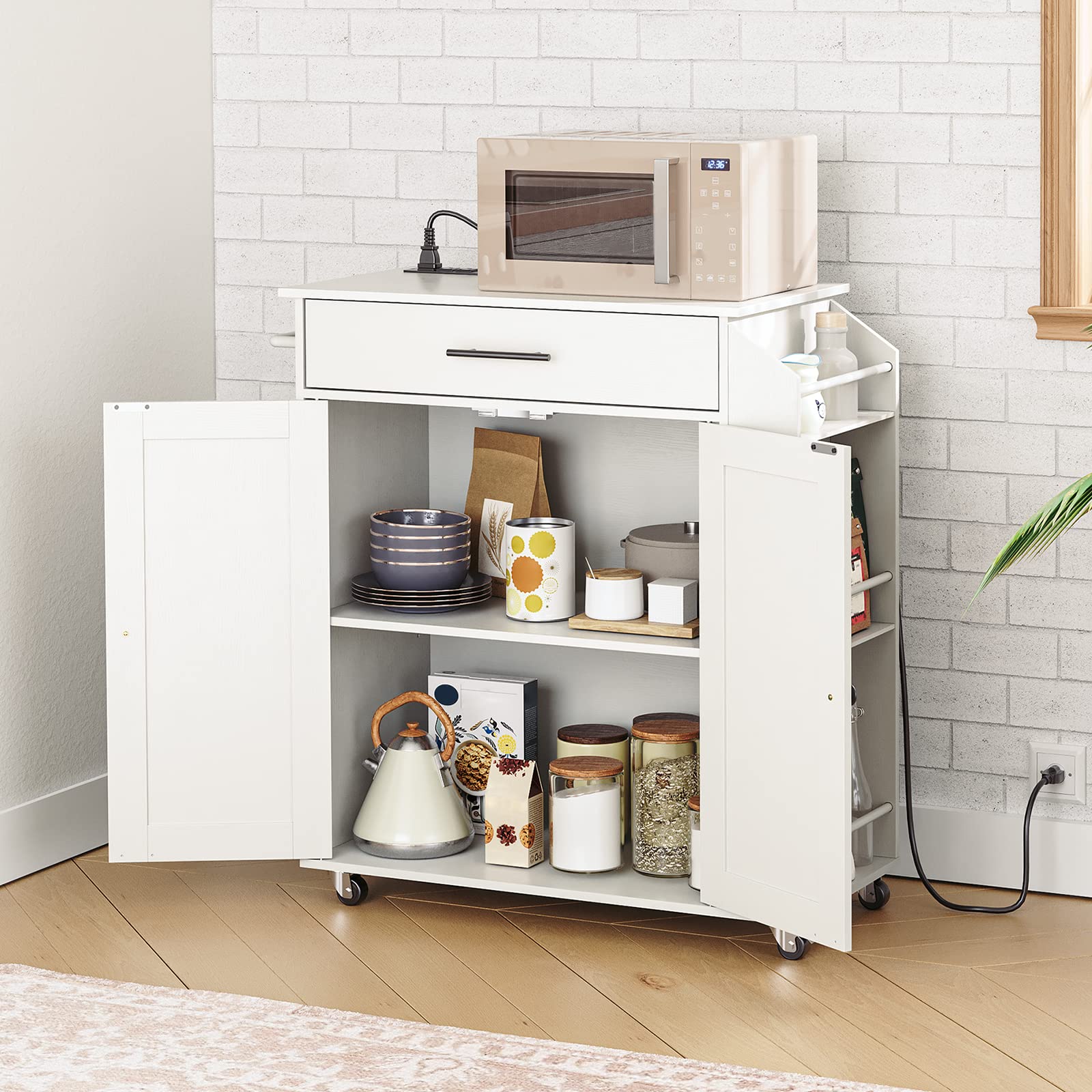 hoobro-kitchen-furniture-lot-cuisine-blanc-prise-roulettes image 4
